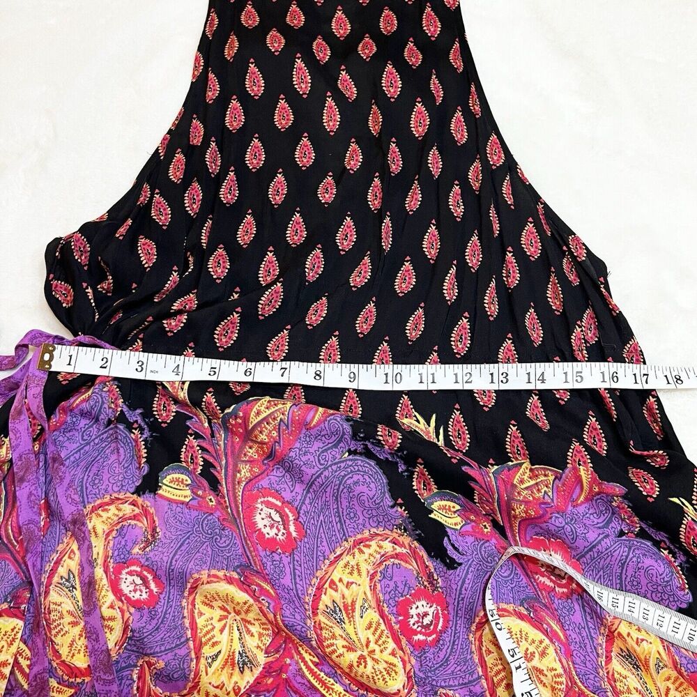 Free People Rendezvous Girl Slip Dress Black Purple Sz M Boho Asymmetrical - Picture 7 of 11